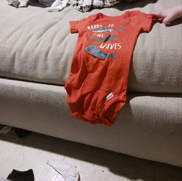Gerber "Ready to Make Waves" Baby Onesie, 3-6 Months - Picture 2 of 3
